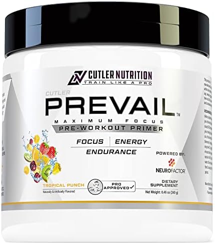 Cutler Nutrition Prevail Pre Workout Powder With Nootropics: Preworkout Drink For Men And Women Cutting Edge Energy And Focus Supplement With L Citrulline Alpha Gpc L Tyrosine Sour Rainbow Candy 40 Scoops
