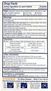 Alavert 24 Hour Orally Disintegrating Tablets Citrus Burst 60 Tablets