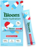 Bloom Daily Hydration Electrolyte Powder Packets with Collagen 5g Protein Electrolytes Vitamins and Minerals Sugar Free Drink Mix Rocket Blast 5 Count