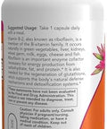 NOW Supplements Vitamin B2 (Riboflavin) 100 mg Energy Production* 100 Veg Capsules