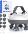 Melonsun Electric Scalp Massager Anti-Tangle Deep Kneading Head Massager Ipx7 Waterproof Shower Use Usb-C Rechargeable 3 Modes 8 Removable Claws Stress Relief For Women Men
