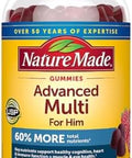 Nature Made Advanced Multi Gummies Supplement For Him With Magnesium And Calcium Mixed Berry Flavor 195 Ct Plus Bonus 2 Sugar White Peach Hydration Sticks