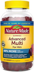 Nature Made Advanced Multi Gummies Supplement For Him With Magnesium And Calcium Mixed Berry Flavor 195 Ct Plus Bonus 2 Sugar White Peach Hydration Sticks