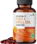 Futurebiotics Omega3 Fish + Krill Oil 1000 Mg Omega3 Epa/Dha & Astaxanthin Nongmo 120 Softgels (60 Servings)