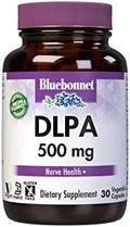 Bluebonnet Nutrition Dlpa (Dlphenylalanine) 500 Mg Form Amino Acid For Nervous System Support Soy & Gluten Nongmo Kosher Vegan 30 Servings White 30 Count