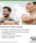 Methylated Multivitamin (Methylated and Activated Vitamins Only Methylated B Complex with Trimethylglycine (TMG) and Methylfolate)(NonGMO Gluten Free MTHFR Supplement) 120 Capsules by Double Wood