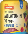 Sundance Melatonin 10Mg Gummies For Adults 60 Count Mixed Berry Flavor Vegan Nongmo And Gluten Supplement