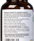 Bluebonnet Nutrition Albion Chelated Zinc For Immune Health & Enzyme Function Soy Gluten Nongmo Kosher Dairy Vegan 90 Vegetable Capsules 90 Servings