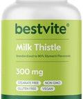 Bestvite Milk Thistle 300Mg (240 Vegetarian Capsules) - Standardized To 80% Silymarin Flavonoids - No Stearates - Vegan - Non Gmo - Gluten Free