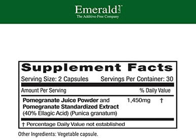 Emerald Labs Pomegranate Extract - Pomegranate Extract (40% Ellagic Acid) & Pomegranate Juice Powder For Immune Response & Heart Support - 60 Vegetable Capsules (30-Day Supply)