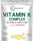Micro Ingredients Super Vitamin K Complex (K2 Mk7 + Mk4 & K1)