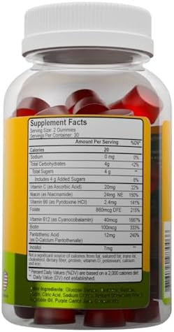 Alfa Vitamins Vitamin B Complex Gummies With Vitamin B12 B7 As Biotin B6 B3 As Niacin B5 B6 B8 B9 As Folate For Stress Energy Nerve Function And Healthy Immune System 60 Gummies