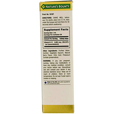 Nature'S Bounty B-12 5000 Mcg Sublingual Liquid Energy Health 2 Oz (Pack Of 2)