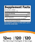 Nutricost Astaxanthin 12Mg Nongmo And Gluten 120 Softgels (4 Month Supply)
