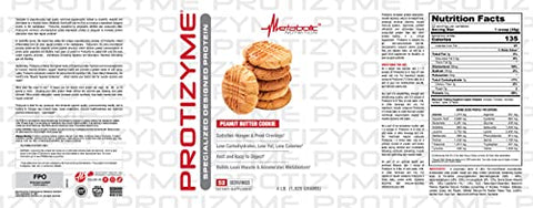 Metabolic Nutrition Protizyme 100 Whey Protein Powder High Protein Low Carb Low Fat Whey Protein Digestive Enzymes 24 Essential Vitamins And Minerals 4 Pound (52 Ser)
