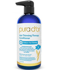 Pura D'Or 16 Oz Hair Thinning Therapy Biotin Conditioner Clinically Tested Effective Results Low Lather Deep Moisturizing Herbal Blend Hair Thickening Products For Women & Men Color Safe