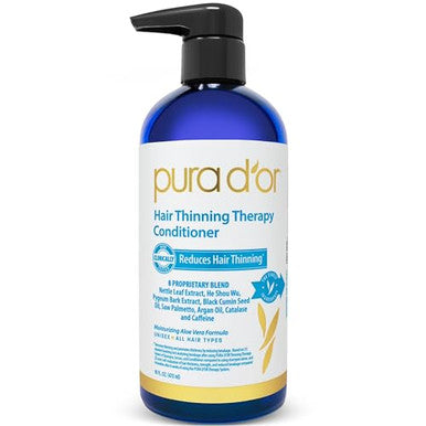 Pura D'Or 16 Oz Hair Thinning Therapy Biotin Conditioner Clinically Tested Effective Results Low Lather Deep Moisturizing Herbal Blend Hair Thickening Products For Women & Men Color Safe