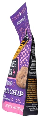 Siete Gluten Free Chocolate Chip Cookies w/ Hint of Mexican Vanilla | Vegan | Grain Free | Non GMO | Dairy Free | Made with Almond Flour & Coconut Oil | 4.5 Oz. Bag (Pack of 1)