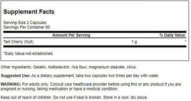Swanson Tart Cherry 500 Milligrams 120 Capsules