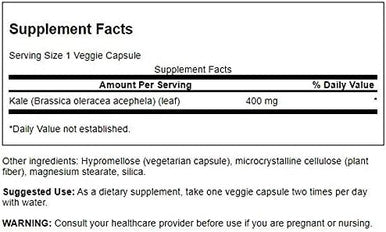 Swanson Full Spectrum Kale 400 Milligrams 60 Veg Capsules