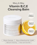 Mary&May Vitamin B C E Cleansing Balm Oil Balm Gentle Makeup Remover And Skin Purifier For Glowing Clear Skin Hypoallergenic And Cruelty Ewg Ingredients 4.06Oz.
