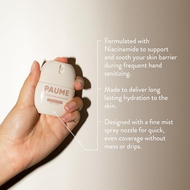Paume Antibacterial Hand Mist Spray Fine Mist Cleansing Spray With Niacinamide & Aloe Cedar Citrus Rosemary Lavender Essential Oil Scent Refillable 1 Oz