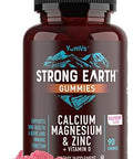 Calcium, Magnesium, Zinc & Vitamin D Gummies By Yumvs Cal Mag Chewable Gummy Supplement For Adults Women & Men Vegetarian Kosher Halal Natural Raspberry Flavor Gummies 90 Count (Pack Of 2)