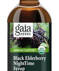 Gaia Herbs Black Elderberry Nighttime Syrup Immune Support Supplement 5.4 Fl Oz (32Day Supply)