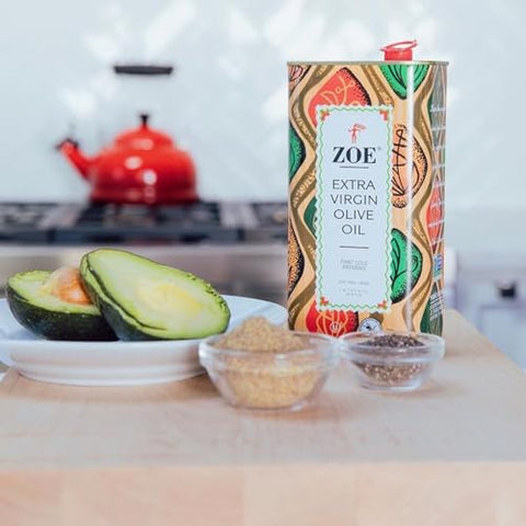 ZOE Extra Virgin Olive Oil, 1-Liter Tins (Pack of 2)