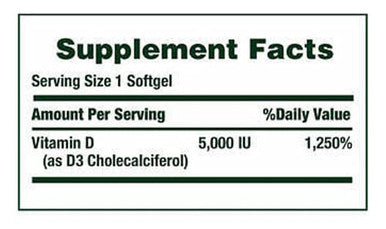 Nature's Bounty Immune Health Vitamin D3 5000 iu Rapid Release 400 Softgels