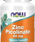 Now Foods Supplements, Zinc Picolinate 50 Mg, Supports Enzyme Functions, Immune Support, 30 Veg Capsules