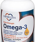 Cardiotabs Omega3 Extra Strength + Vitamin D3 Triglyceride Form 1300 Mg Omega3 600 Dha / 600 Epa With 600 Iu Vitamin D3