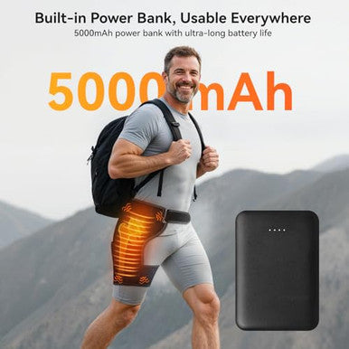 Carecomfi Cordless Heated Massage With 5000Mah Power Bank For Hip/Sciatica Pain Relief Hip Heating Pad Support Brace With Hot Physical Therapy Lower Back/Thigh/Buttock Best For Family