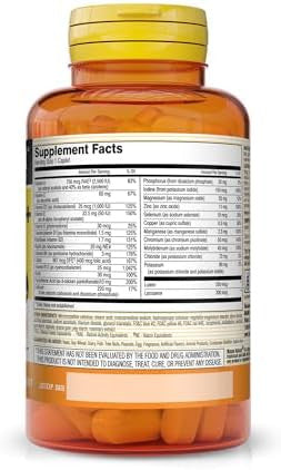 Mason Natural Vitrum 50 + Adult-Multi, Iron - Vitamins A C D E K B, Folate, Calcium, Iron, Zinc, Potassium, Magnesium, 100 Tablets