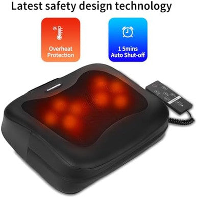 Masgre 2 In 1 Back Massager And Lumbar Support Pillow With Heat Shiatsu Massagers Deep Tissue Kneading Massage Pillows For Lower Back Leg Shoulder Pillow For Office Chair s For Mom Dad Women Men