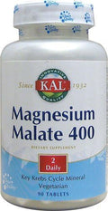 KAL Magnesium Malate 400 | Chelated with Malic Acid for Energy Production | Supports Healthy Muscle Function | 90 Vegetarian Tablets