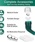 Giyosk Breathing Exercise Device For Lungs Lung Expansion And Mucus Relief Device Portable Expiratory Breathing Exerciser With A Set Of Accessories Breathing Trainer For Lung Cleanse(Green)