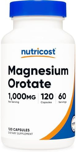 Nutricost Magnesium Orotate Capsules 1000Mg 120 Caps 60 Servings 500Mg Per Capsule Nongmo Gluten