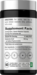Horbaach Hyaluronic Acid Supplement 120 Capsules 100Mg