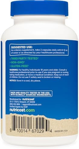 Nutricost Reishi Mushroom Capsules 1500Mg 60 Servings Ccof Made With Organic Reishi Mushroom Vegetarian Gluten 750Mg Per Capsule 120 Capsules