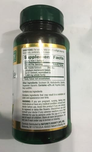 Nature'S Bounty Milk Thistle 1000Mg 50 Softgels (Pack Of 2)