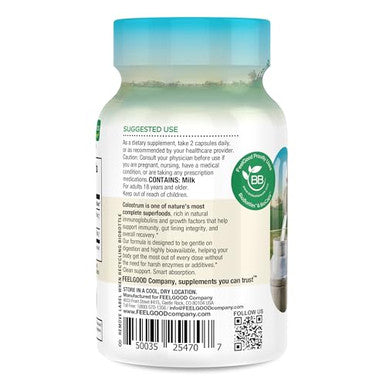 Feelgood Superfoods Bovine Colostrum Capsules 60 Capsules 2000Mg