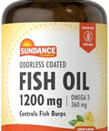 Sundance Odorless Fish Oil 1200Mg 100 Coated Softgels Controls Fish Burps Lemon Flavor Nongmo And Gluten Supplement