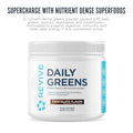 Revive Md Daily Greens Powder Chocolate Superfood & Antioxidant Blend For Energy Gut Health & Immunity Greens Supplement With Vitamins Minerals Digestive Enzymes & Probiotics (20 Servings)