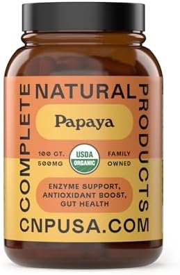 Complete Natural Products Organic Papaya Enzymes 100 Capsules & Digestive Enzymes 100 Capsules Bundle