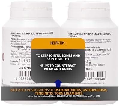 Ana Maria Lajusticia 2 Pack Collagen With Magnesium 180 Tablets. Skin Rejuvenation Nervous System Support Bone And Teeth Health