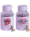 Lemme Burn & Debloat Capsule Bundle - Metabolism & Fat Burning Debloat Capsules For Bloating & Gas Relief Probiotics & Prebiotics - Gluten Free Non-Gmo - 60 Ct. Each
