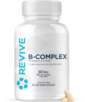 Revive Md Vitamin B Complex Capsules For Men & Women Supports Heart Health Energy & Immune System Vitamin B12 Complex Promotes Healthy Brain Function & Overall Wellness (60 Servings)
