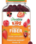 Lifeable Prebiotic Fiber Gummies For Kids Kids Fiber Gummies 5G Great Tasting Fiber Supplements For Kids Prebiotic Gummies For Digestive Health Fiber Gummy For Kids Children 90 Gummies