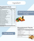 Pure Nutrition Whole Food Multivitamin For Men And Triple Ginseng 790Mg Form A Powerful Combo To Support Support Energy Strength And Overall Wellness. Multivitamin For Men 60 Tabs Triple Ginseng 12